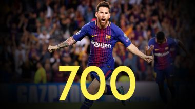 UEFA Champions League 2019-20: Lionel Messi Toasts 700 Games With a Goal as Barcelona Make Last 16