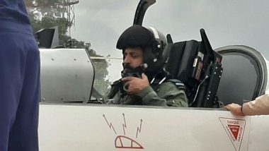 IAF Chief Marshal Rakesh Kumar Singh Bhadauria Flies Sortie in HTT-40 Trainer Aircraft