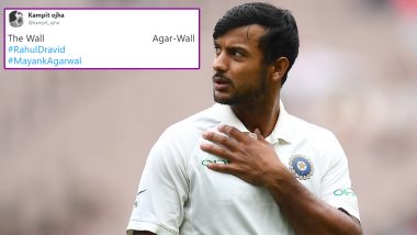 Mayank Agarwal Hits Double Ton in IND vs BAN 1st Test, Netizens Hail 'Agar-Wal' While Comparing Him to 'Wall' Rahul Dravid!