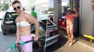 Men Dress Up in Bikinis and Two-Pieces to Get Free Fuel at Russian Petrol Pump, View Viral Pics!