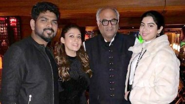 Nayanthara Poses With Vignesh Shivan, Boney Kapoor and Khushi in the US (View Pic)