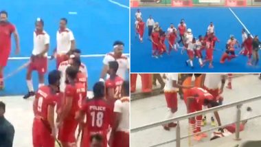 Fight Breaks Out Between Punjab Police and PNB During Nehru Hockey Final (Watch Video)