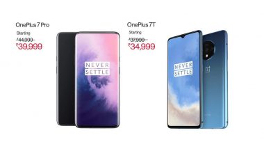 OnePlus Limited Period Sale 2019: OnePlus 7T & OnePlus 7 Pro Listed at Rs 34,999 & Rs 39,999 on Amazon India Till December 2