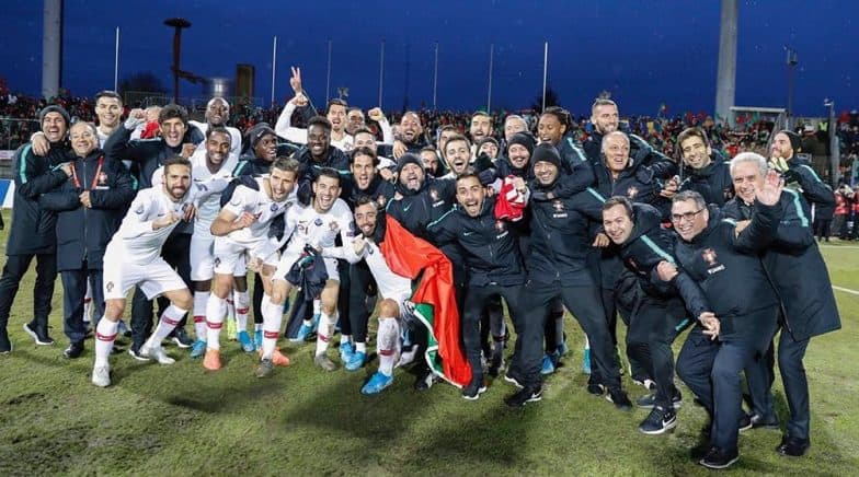 Cristiano Ronaldo Poses With Teammates After Leading Portugal to 2-0 Victory Against Luxembourg