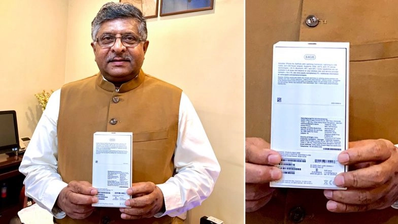 IT and Telecom Minister Ravi Shankar Prasad Displays Locally Assembled Apple iPhone XR on Twitter