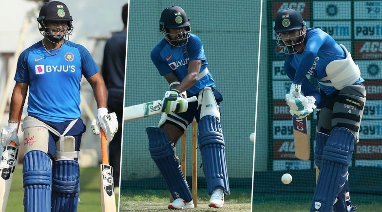 Rishabh Pant, Shikhar Dhawan and Other Indian Players Hitting the Net Session Hard