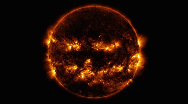 Jack-o-lantern wins NASA's poll for creepiest pic of all from the space. 