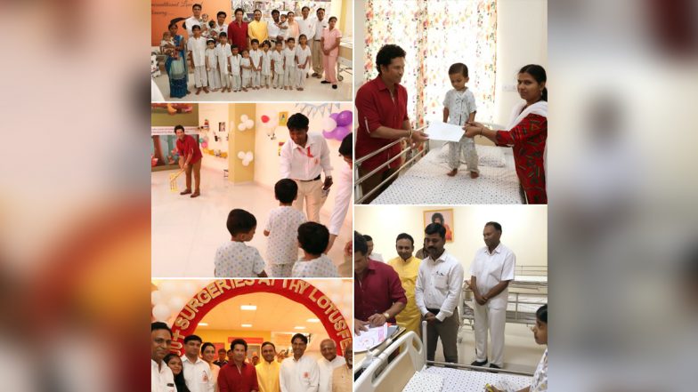 Sachin Tendulkar Meets ‘Sanjeevani Warriors’ at Children’s Hospital in Navi Mumbai, Praises Centre’s ‘Noble Cause’ (See Pictures)