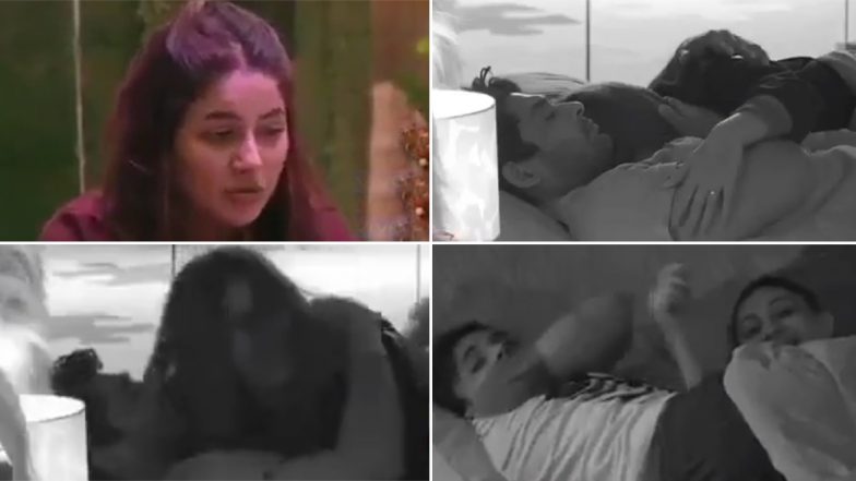 Bigg Boss 13: Sidharth Shukla Pulls Shehnaaz Gill on Bed and The Two Snuggle Cosily (Watch Video)