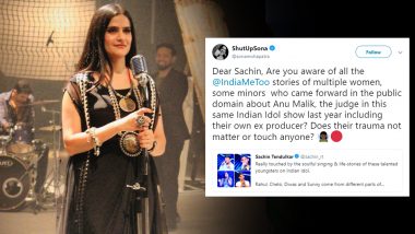 Sona Mohapatra Questions Sachin Tendulkar for Supporting #MeToo Accused Anu Malik's Reality Show Indian Idol 11