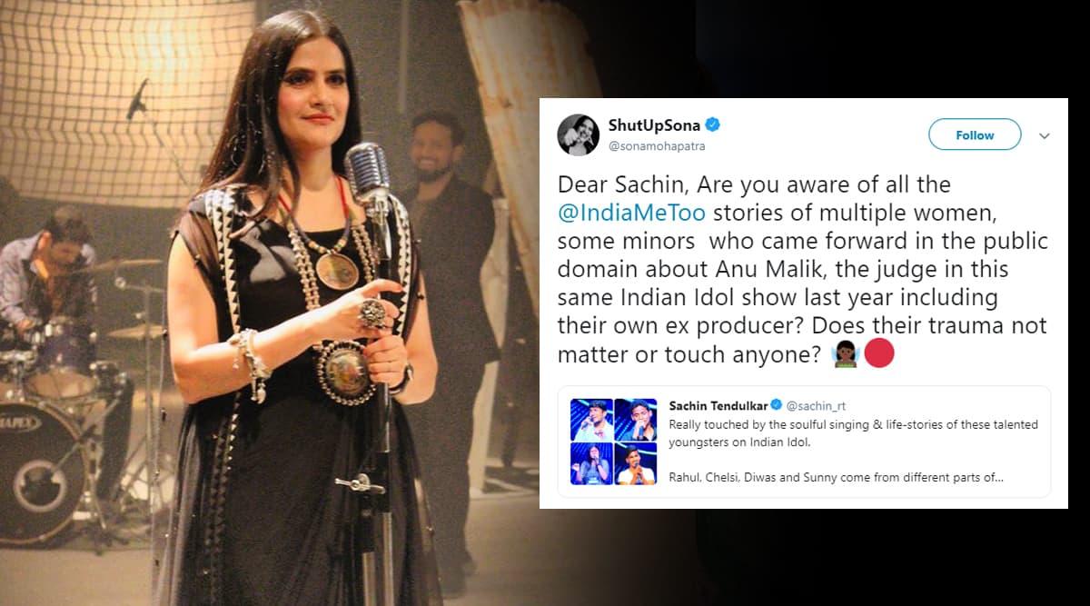 Sona Mohapatra Questions Sachin Tendulkar for Supporting #MeToo Accused Anu Malik's Reality Show Indian Idol 11 Sona Mohapatra Questions Sachin Tendulkar for Supporting #MeToo Accused Anu Malik's Reality Show Indian Idol 11