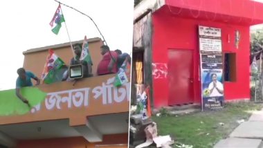 West Bengal By-Election Results 2019: TMC Workers Hoist Party Flag and Paint 4 BJP Offices in North 24 Parganas After Victory