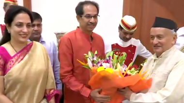 Uddhav Thackeray Meets Maharashtra Governor Bhagat Singh Koshyari at Raj Bhavan Ahead of Swearing-in on Thursday