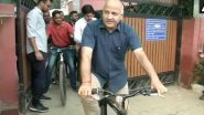 Delhi Deputy CM Manish Sisodia Cycles His Way to Office as Odd-Even Rule Begins in Bid to Curb Pollution