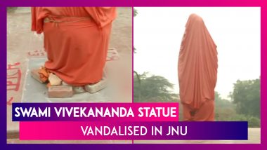 Swami Vivekananda's Statue Vandalised By Miscreants Inside JNU, Decorated Later