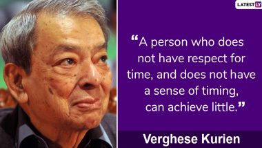 Dr Verghese Kurien 98th Birth Anniversary: Famous Quotes by 'Father of White Revolution' to Share Messages on National Milk Day