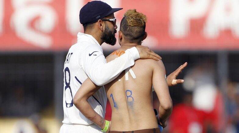 Virat Kohli Dispalys Sweet Gesture Towards His Ardent Fan Who Invade Pitch