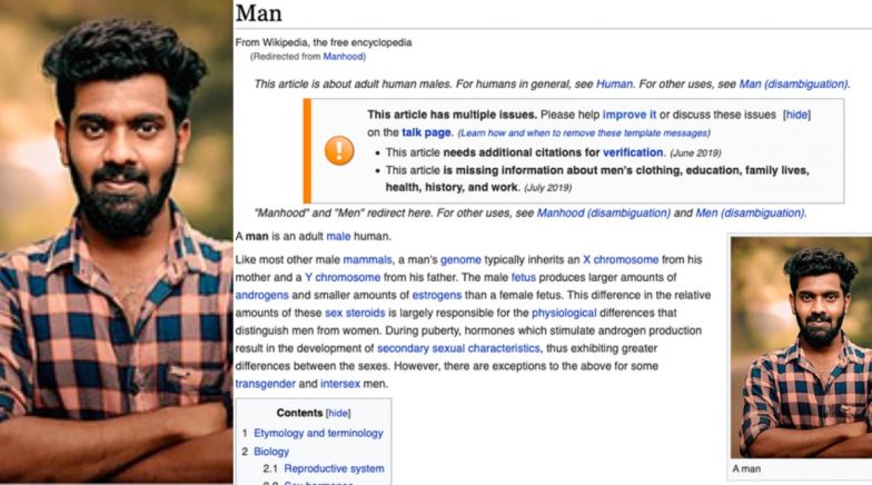 Wikipedia Page of 'Man' Updated With Photo of Malayali Guy, Know Who He ...