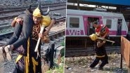Railways Appoint Yamraj to Pick Up and Prevent People from Crossing Train Tracks in Mumbai as Part of Awareness Campaign