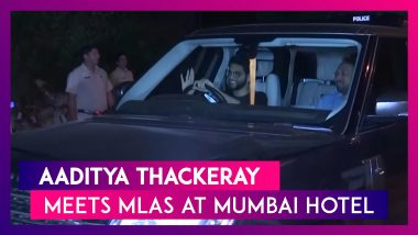 BJP vs Shiv Sena: Aaditya Thackeray Meets Shiv Sena MLAs Staying At Hotel In Mumbai