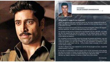 'Major' Actor Adivi Sesh Posts a Beautiful Note for Major Sandeep Unnikrishnan on the Anniversary of 26/11 Attacks