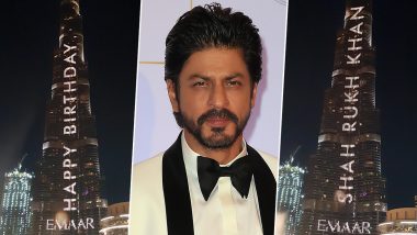 For Shah Rukh Khan's 54th Birthday, World's Tallest Building, Burj Khalifa in Dubai, Lit Up In His Honour (Watch Video)