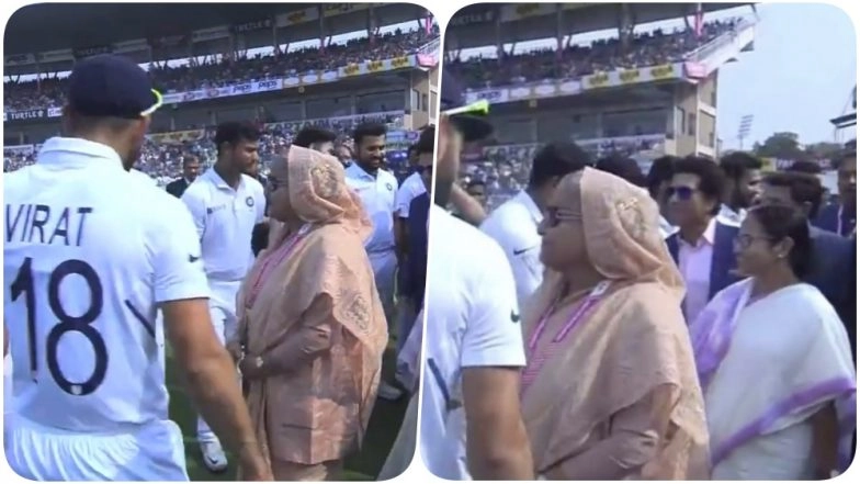 Sheikh Hasina and Sachin Tendulkar Greet Virat Kohli & Co, Bangladesh PM & Mamta Banerjee Ring The Bell Ahead of IND vs BAN, Pink Ball Test 2019 (See Pics & Videos)
