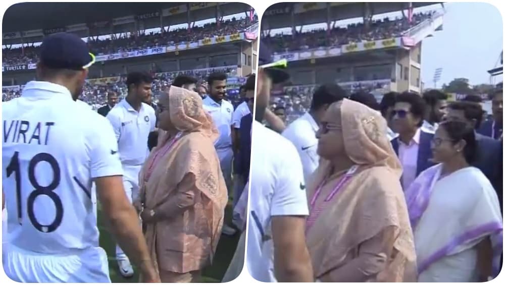 Sheikh Hasina and Sachin Tendulkar Greet Virat Kohli & Co, Bangladesh PM & Mamta Banerjee Ring The Bell Ahead of IND vs BAN, Pink Ball Test 2019 (See Pics & Videos) Sheikh Hasina and Sachin Tendulkar Greet Virat Kohli & Co, Bangladesh PM & Mamta Banerjee Ring The Bell Ahead of IND vs BAN, Pink Ball Test 2019 (See Pics & Videos)