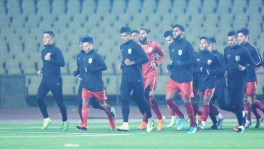 Indian Football Team Sweats it Out in Sub-Zero Temperature Ahead of IND VS AFG, 2022 World Cup Qualifiers (See Pics and Video)
