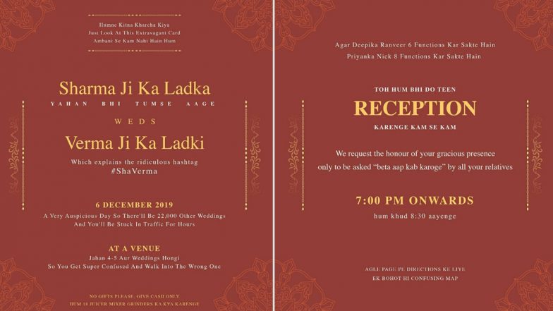 ‘Honest’ Indian Wedding Invitation Card: Comedian Akshar Pathak’s Parody Invite Has People Laughing Out Loud (View Viral Pics)