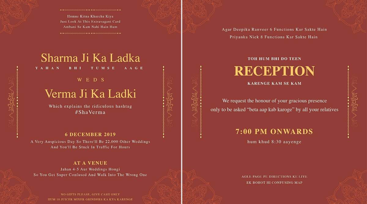 Honest Indian Wedding Invitation Card Comedian Akshar Pathak S