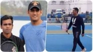 MS Dhoni Spotted Playing Tennis at JSCA, Might Participate in a Local Tennis Tournament (See Pics)