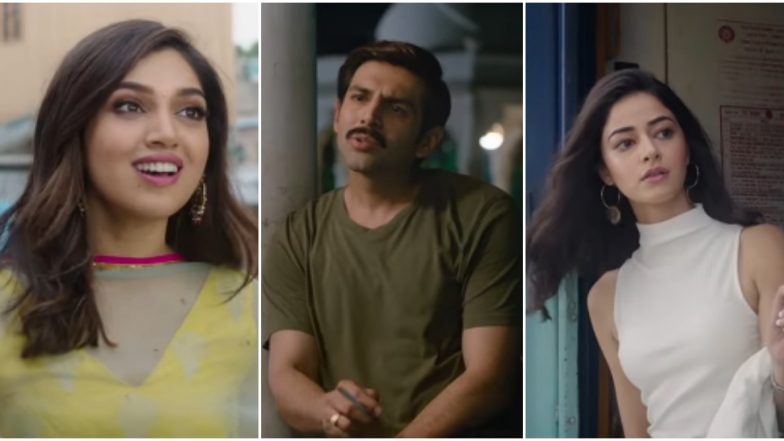 Pati Patni Aur Woh Trailer: Kartik Aaryan Is Not an Ideal ‘Pati’ as He Juggles between ‘Patni’ Bhumi Pednekar and ‘Woh’ Ananya Panday (Watch Trailer)