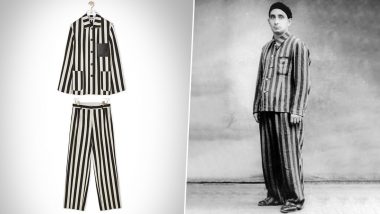Spanish Luxury Fashion Brand Loewe Pulls Out White and Black Stripe Workwear Jacket Outfit That Resembles Nazi Concentration Camp Uniform (View Pics)