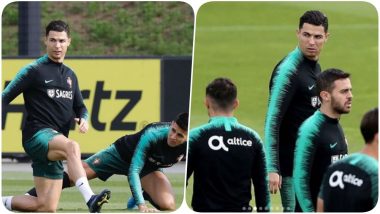 Cristiano Ronaldo Sweats it Out With Team Portugal Ahead of Their Game Against Lithuania, Euro Qualifiers 2020 (See Pics)