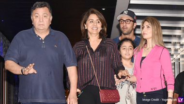 Ranbir Kapoor Spotted with Parents Rishi-Neetu, Sister Riddhima and Niece Samara After Dinner! (View Pics)