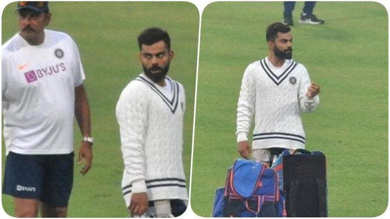 Virat Kohli Flaunts Many Moods As he Sweats it Out With Team India Ahead of IND vs BAN, Day and Night Test Match (See Pics and Videos)
