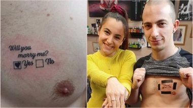 ‘Will You Marry Me?’ Chest Tattoo Impresses Netizens As UK Man’s Unique Proposal to Girlfriend Goes Viral (View Pic)