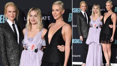 Margot Robbie Channels her Inner Greek Goddess While Charlize Theron and Nicole Kidman Cast a Black Spell at Bombshell Premiere (View Pics)
