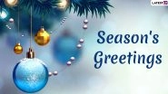 Season&rsquo;s Greetings 2019 HD Images and Wallpapers Free Download Online: Wish Merry Christmas & Happy Holidays With These Lovely WhatsApp Stickers and GIFs