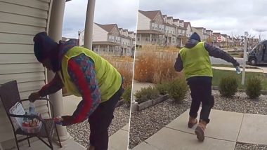 Amazon Delivery Driver's Happy Dance After Recieving Surprise Treats Goes Viral; Netizens Can't Stop Smiling! (Watch Video)