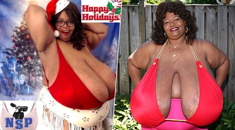 Woman with 'World's Biggest Natural Boobs' Dresses as Sexy Santa