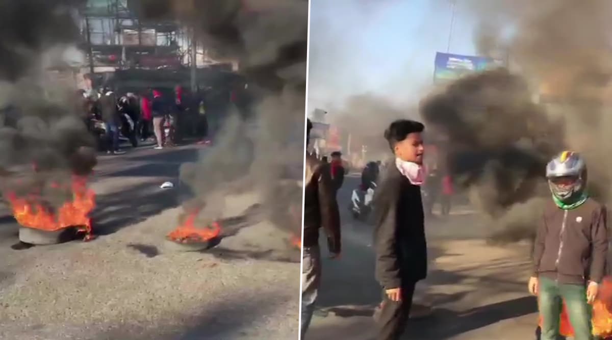 Assam: Protesters Burn Tyres, Block Roads to Protest Against Citizenship (Amendment) Bill, Normal Life Hit Assam: Protesters Burn Tyres, Block Roads to Protest Against Citizenship (Amendment) Bill, Normal Life Hit