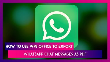 How To Export WhatsApp Chat Messages As PDF Via WPS Office In 7 Easy Steps