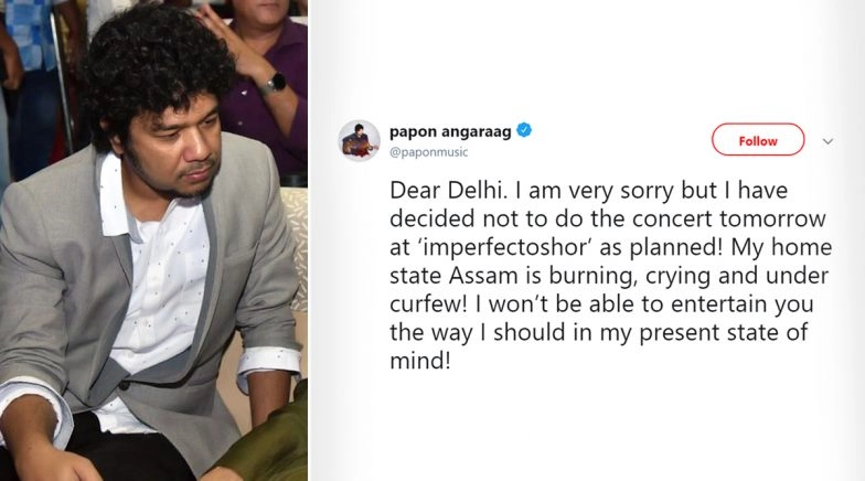 Papon Cancels Delhi Show amid CAB Protests in Singer’s Home-Town Assam (Read Tweets)