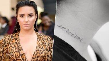 Demi Lovato Gets ‘Survivor’ Written around Her Neck as a Tattoo, a Year After Her Near-Fatal Drug Overdose (View Pic)