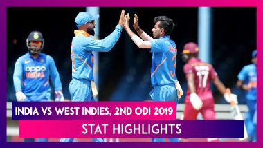 IND vs WI Stat Highlights, 2nd ODI 2019: Kuldeep Yadav Hat-Trick, Rohit And Rahul Centuries Hand India Impressive Win