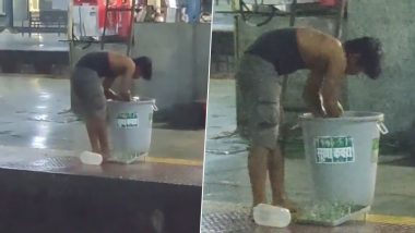 Mumbai: Man Washes Tea Cups in Dustbin at Thane Railway Station; Watch Viral Video