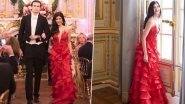 Shanaya Kapoor Stuns in a Red Lecoanet Hemant Gown as She Marks her Debut at Le Bal in Paris (View Pics)