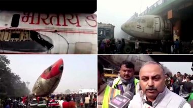 West Bengal: Huge Airplane Carried on Truck Gets Stuck Under Durgapur Bridge